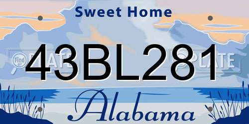43BL281 Alabama License Plate