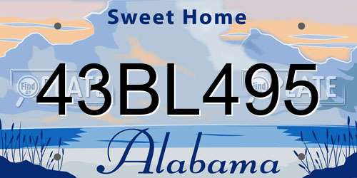 43BL495 Alabama License Plate