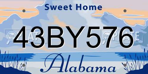 43BY576 Alabama License Plate