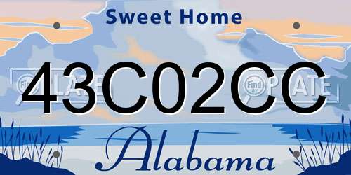 43C02CC Alabama License Plate