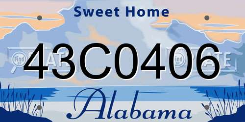 43C0406 Alabama License Plate