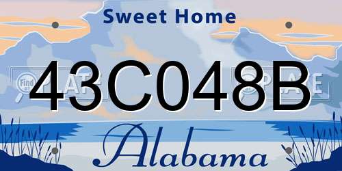 43C048B Alabama License Plate