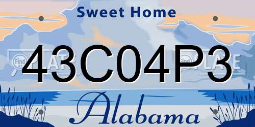 43C04P3 Alabama License Plate