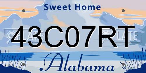 43C07RT Alabama License Plate