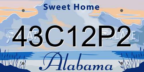 43C12P2 Alabama License Plate
