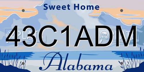 43C1ADM Alabama License Plate