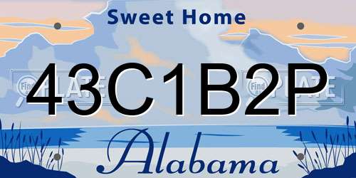 43C1B2P Alabama License Plate