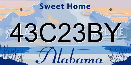 43C23BY Alabama License Plate
