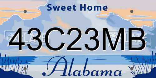 43C23MB Alabama License Plate