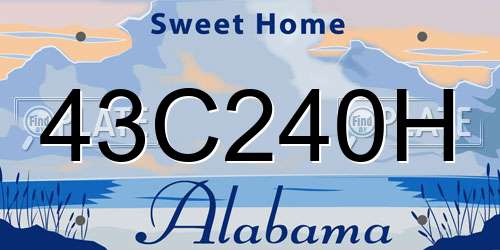 43C240H Alabama License Plate