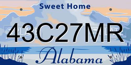 43C27MR Alabama License Plate