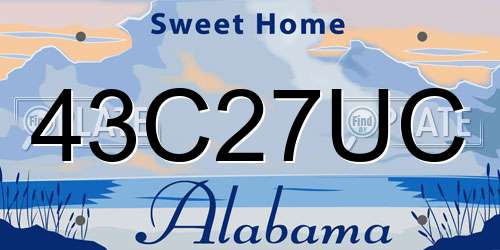 43C27UC Alabama License Plate