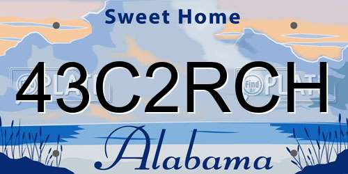 43C2RCH Alabama License Plate