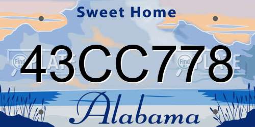 43CC778 Alabama License Plate