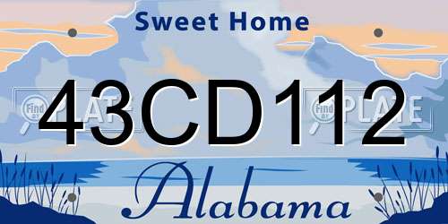 43CD112 Alabama License Plate