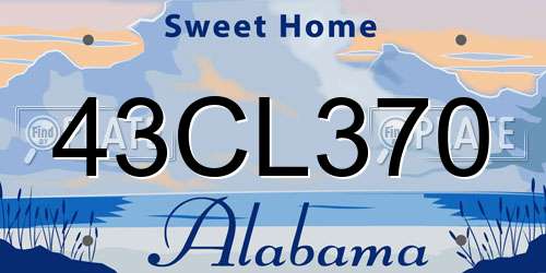 43CL370 Alabama License Plate