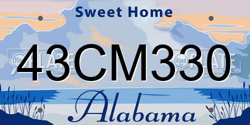 43CM330 Alabama License Plate