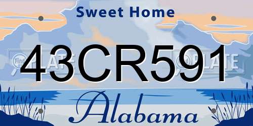 43CR591 Alabama License Plate