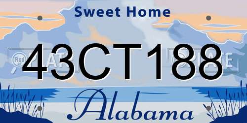 43CT188 Alabama License Plate