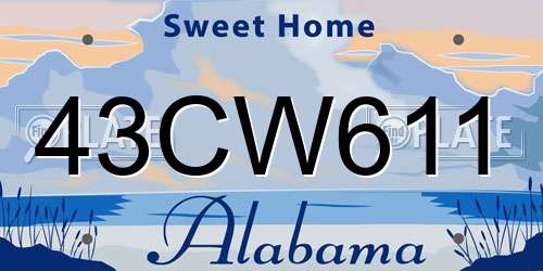 43CW611 Alabama License Plate