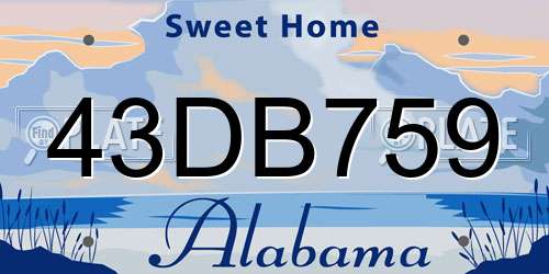 43DB759 Alabama License Plate