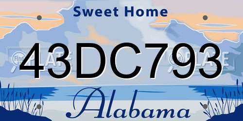 43DC793 Alabama License Plate