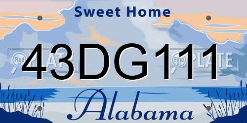 43DG111 Alabama License Plate
