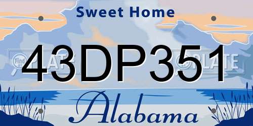 43DP351 Alabama License Plate