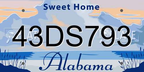 43DS793 Alabama License Plate