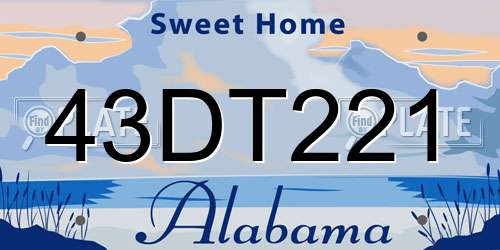43DT221 Alabama License Plate