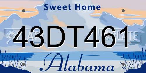 43DT461 Alabama License Plate