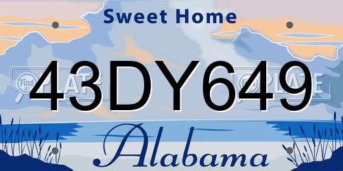 43DY649 Alabama License Plate