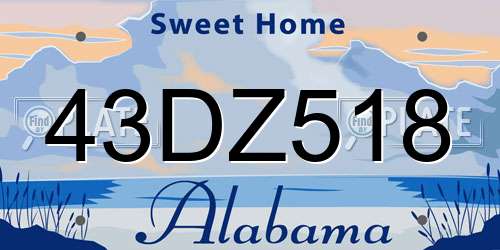 43DZ518 Alabama License Plate