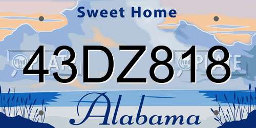 43DZ818 Alabama License Plate