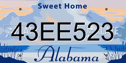 43EE523 Alabama License Plate