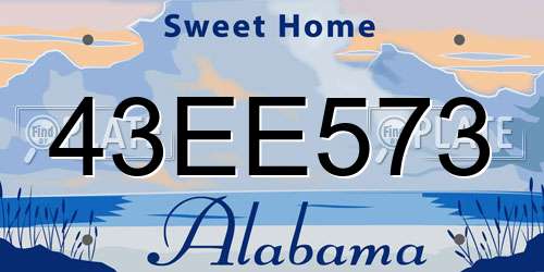 43EE573 Alabama License Plate