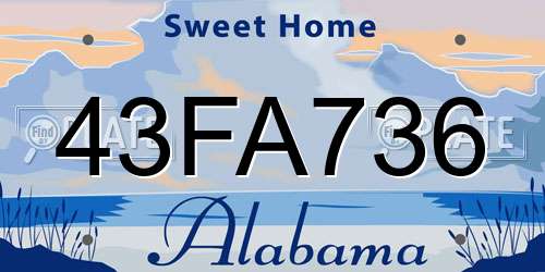 43FA736 Alabama License Plate
