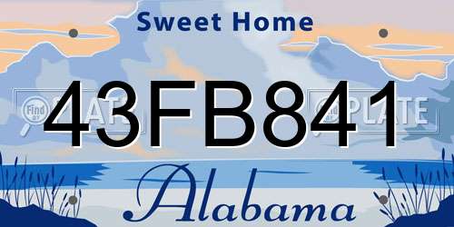 43FB841 Alabama License Plate