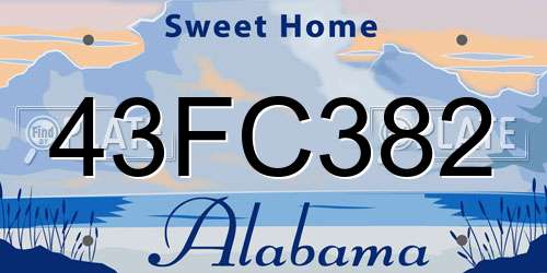 43FC382 Alabama License Plate