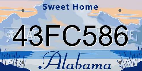 43FC586 Alabama License Plate