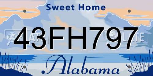 43FH797 Alabama License Plate