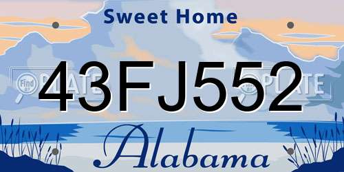 43FJ552 Alabama License Plate