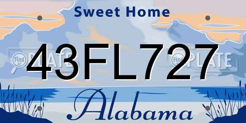 43FL727 Alabama License Plate