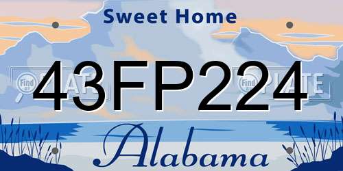 43FP224 Alabama License Plate