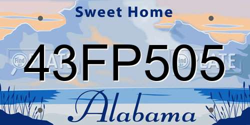 43FP505 Alabama License Plate