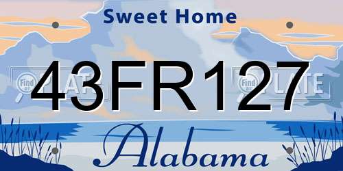 43FR127 Alabama License Plate