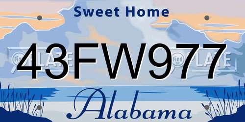 43FW977 Alabama License Plate