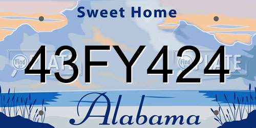 43FY424 Alabama License Plate
