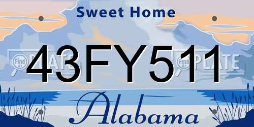 43FY511 Alabama License Plate