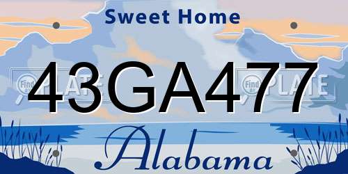 43GA477 Alabama License Plate